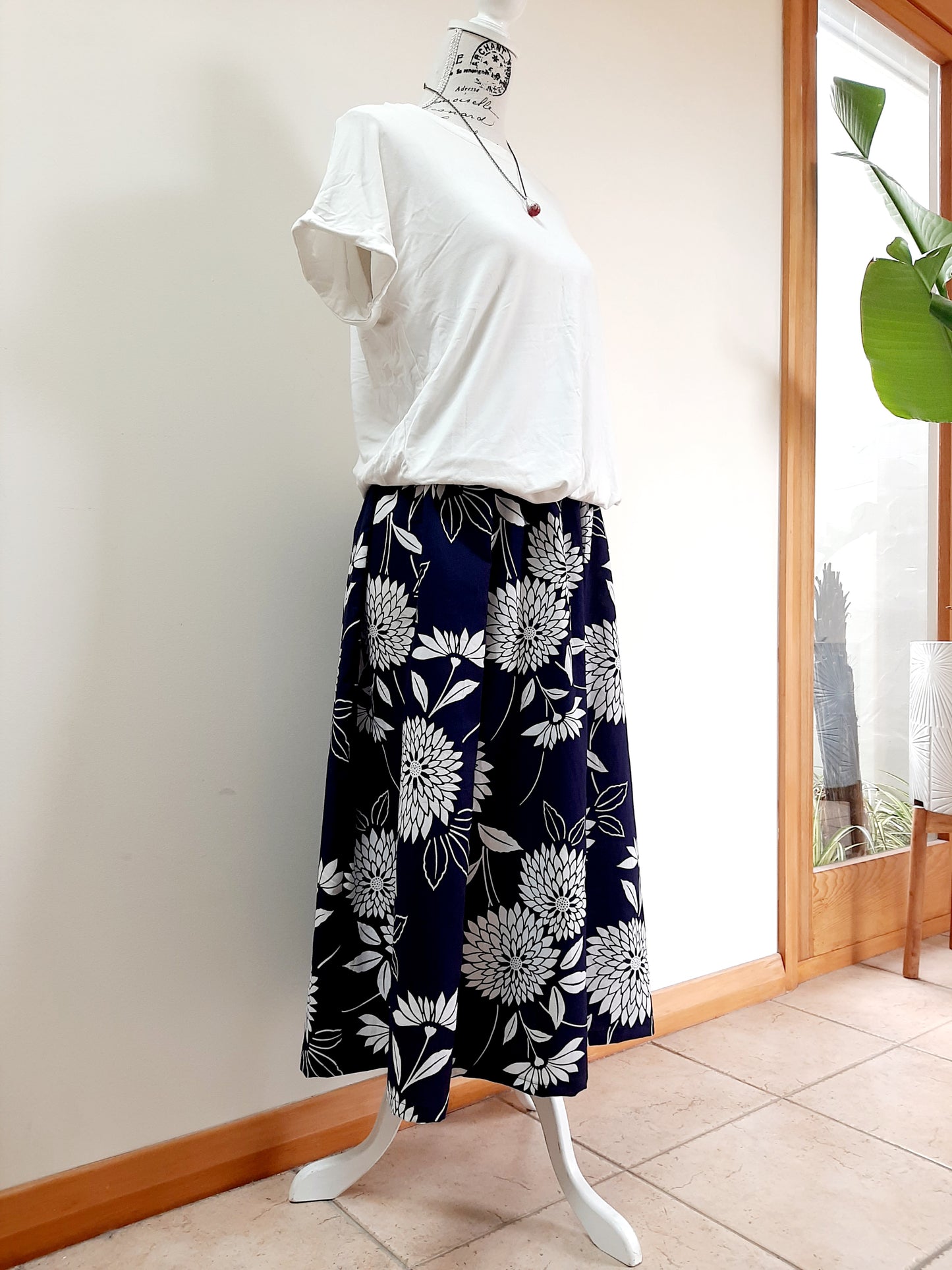 Vintage kimono cotton skirt