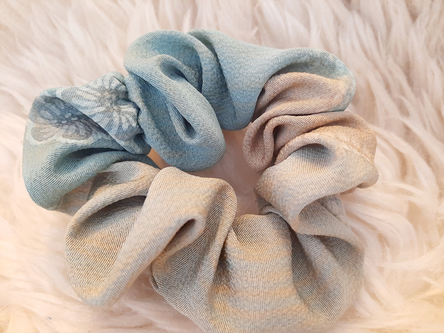 Vintage kimono silk scrunchies