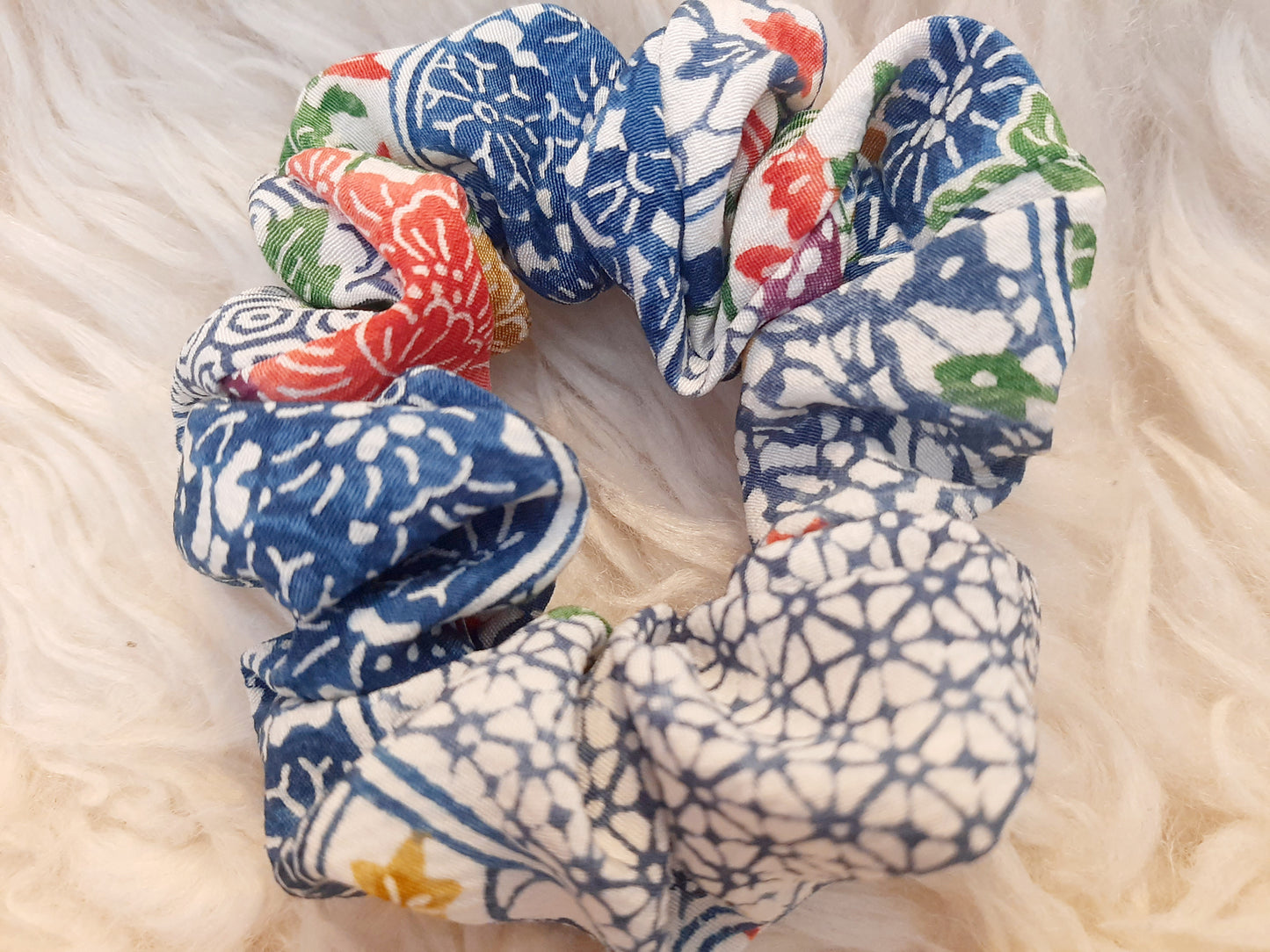 Vintage kimono silk scrunchies