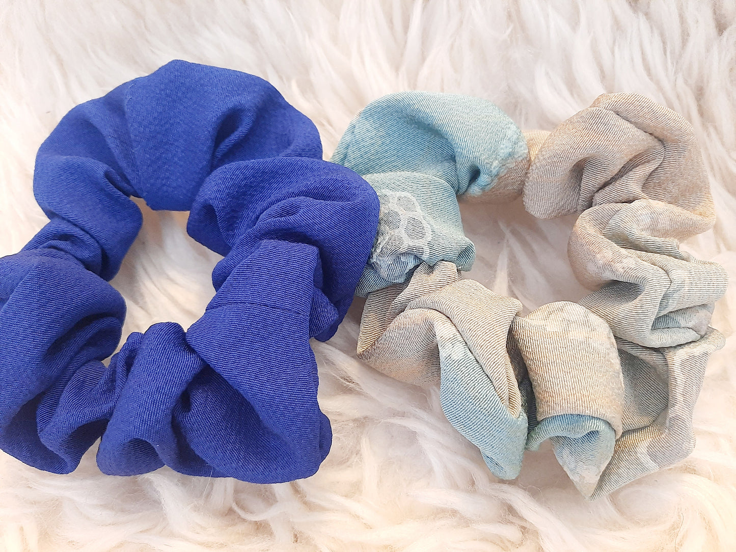 Vintage kimono silk scrunchies