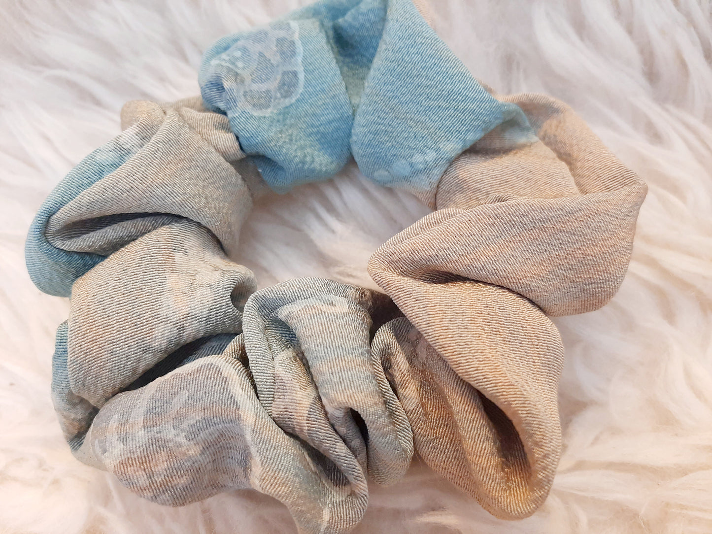 Vintage kimono silk scrunchies