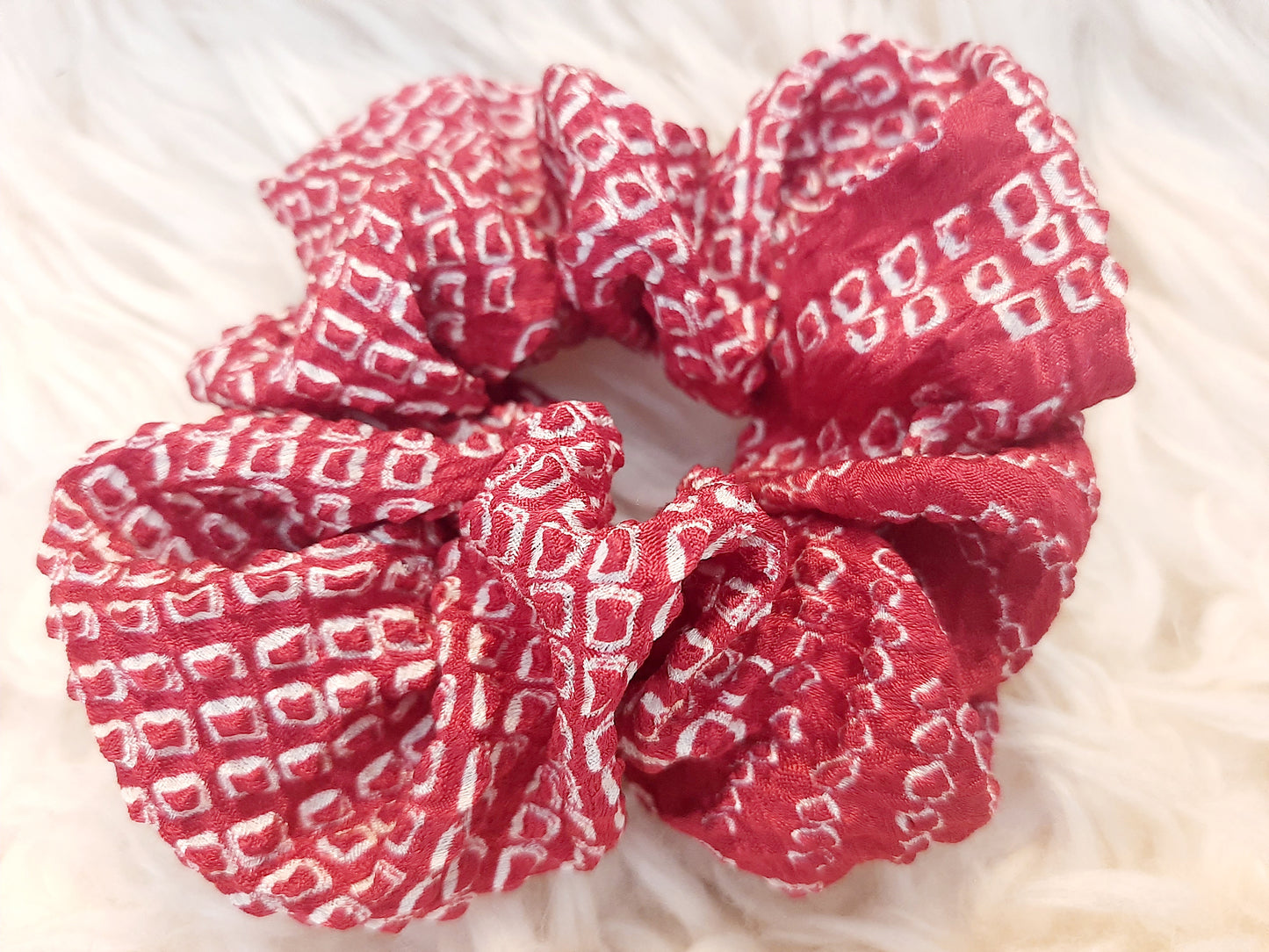 Vintage kimono silk scrunchies