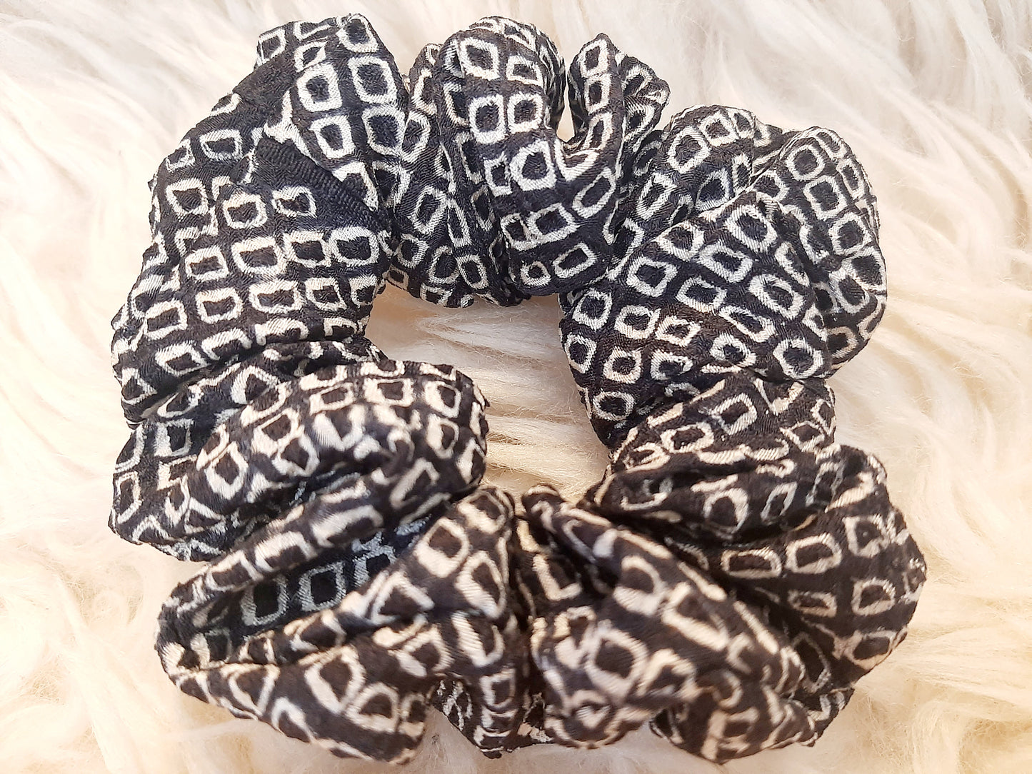 Vintage kimono silk scrunchies