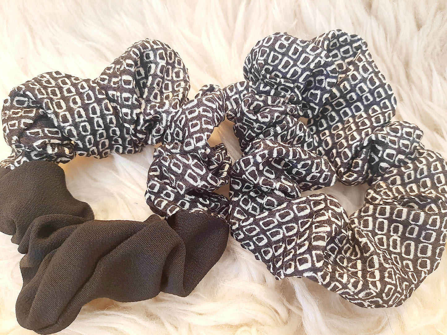 Vintage kimono silk scrunchies