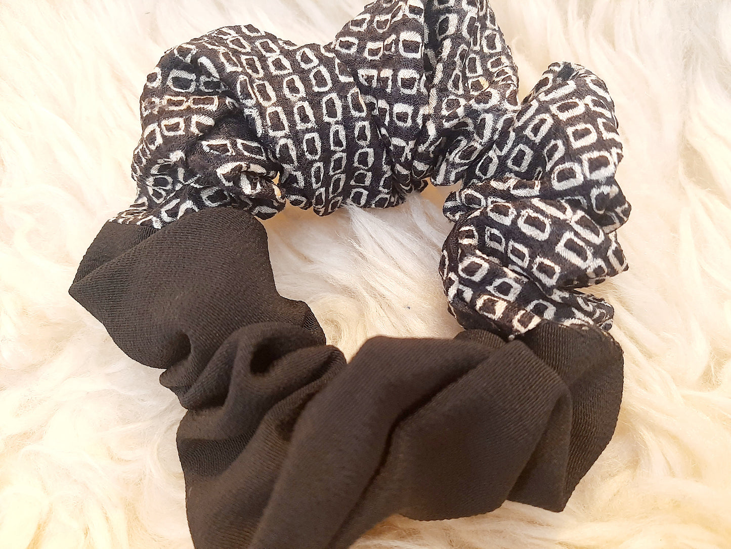 Vintage kimono silk scrunchies