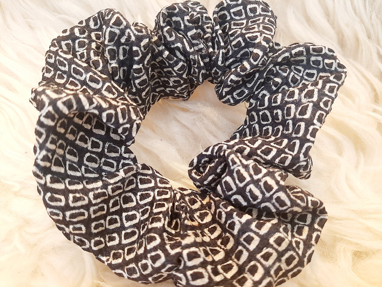 Vintage kimono silk scrunchies