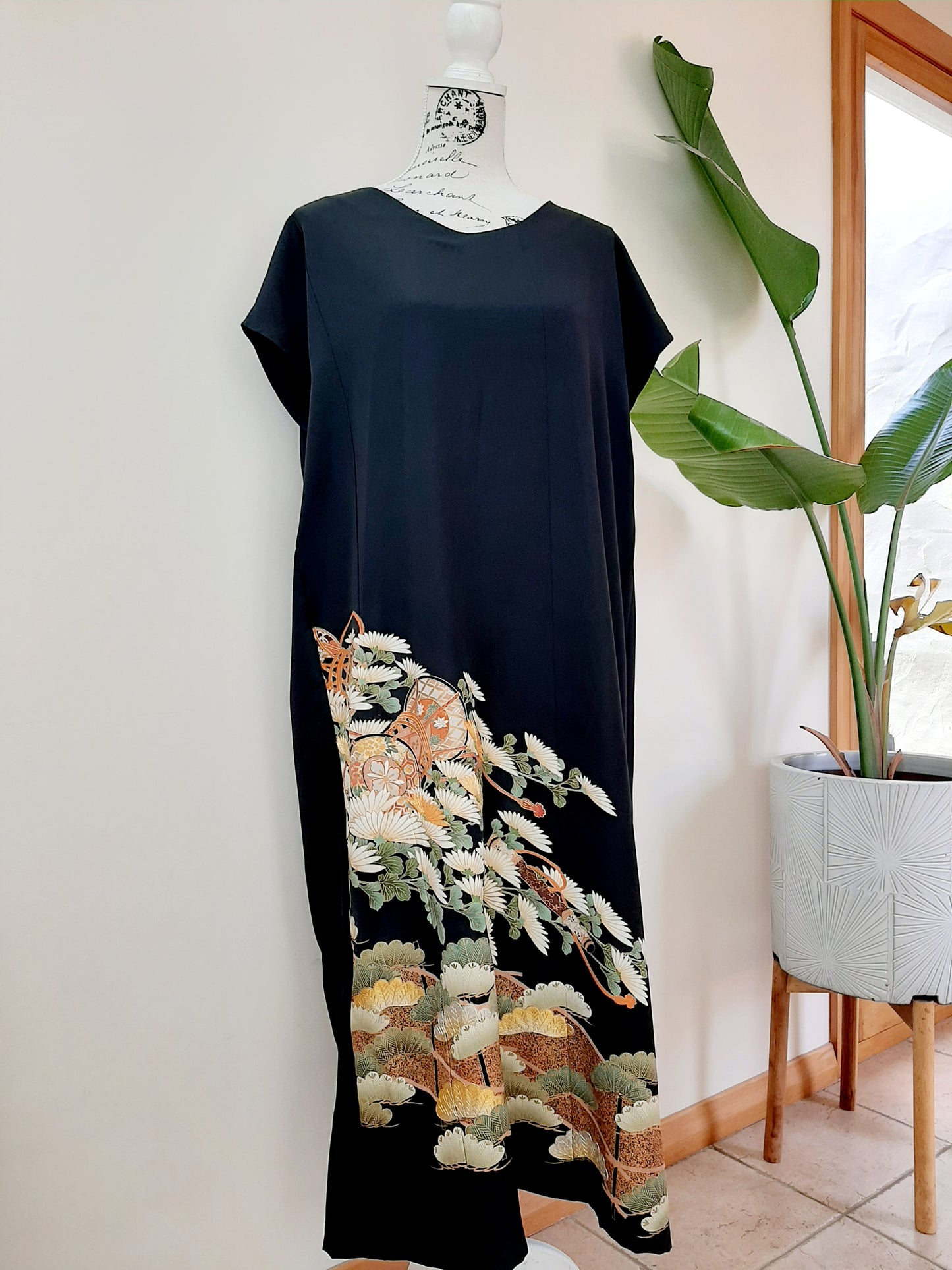 Vintage kimono silk dress