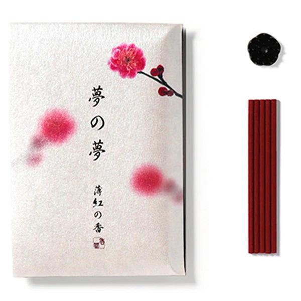 Nippon Kodo Yume-No-Yume (Dream of Dreams) - Incense and Ceramic Plate (Pink Plum/usukurenai)