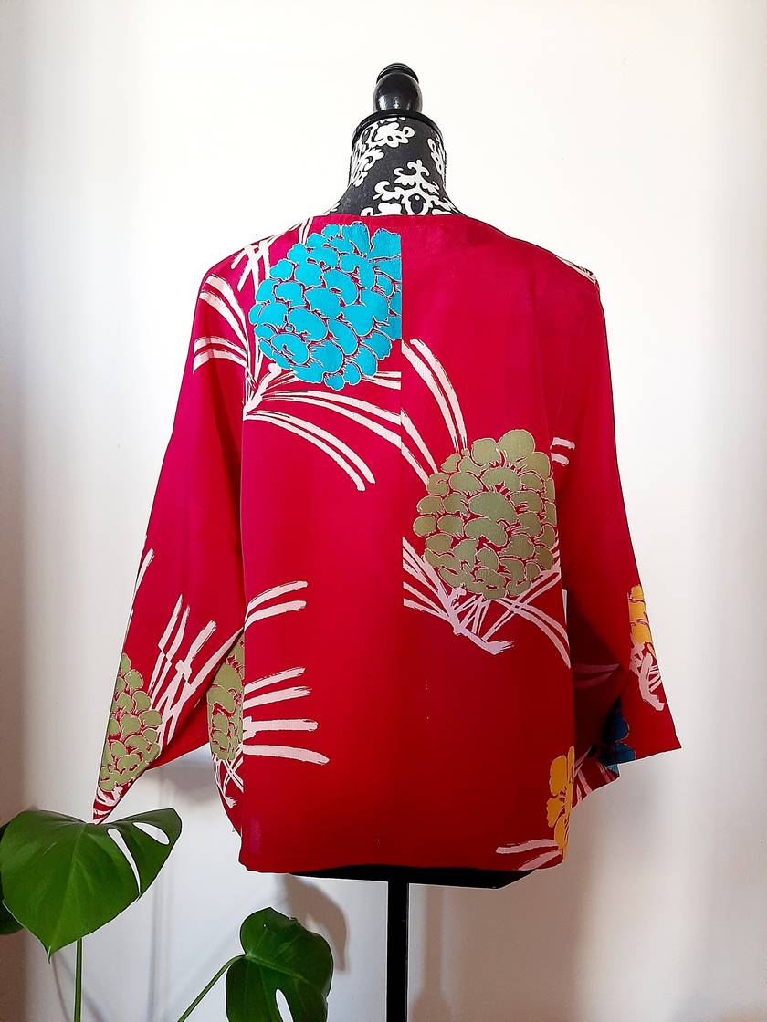 Vintage kimono silk top