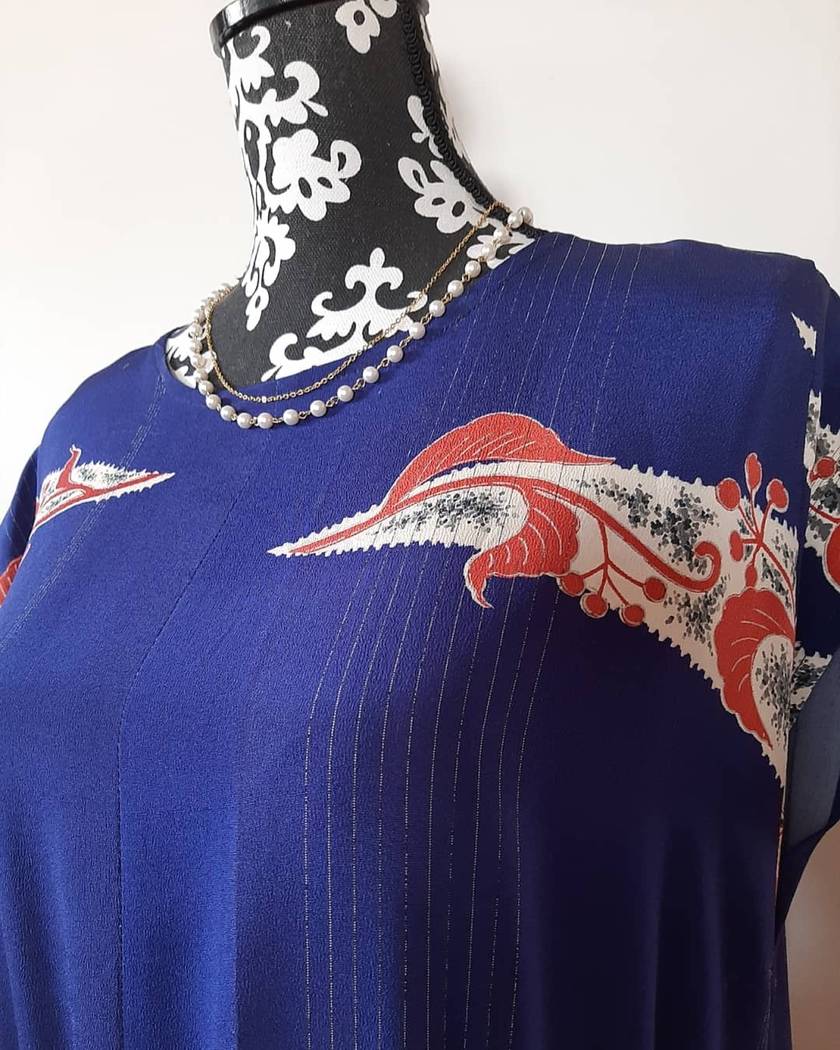 Vintage kimono silk dress