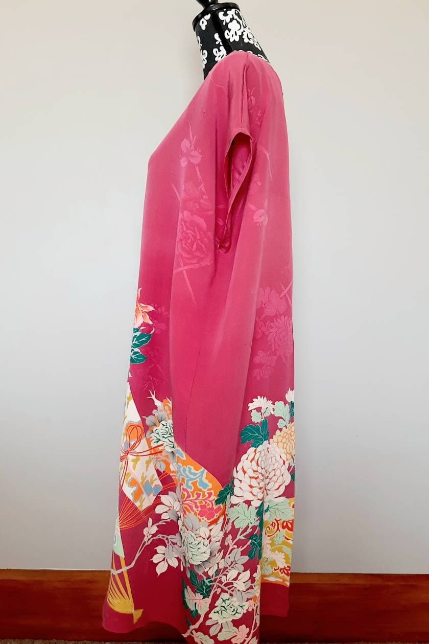 Vintage kimono silk dress