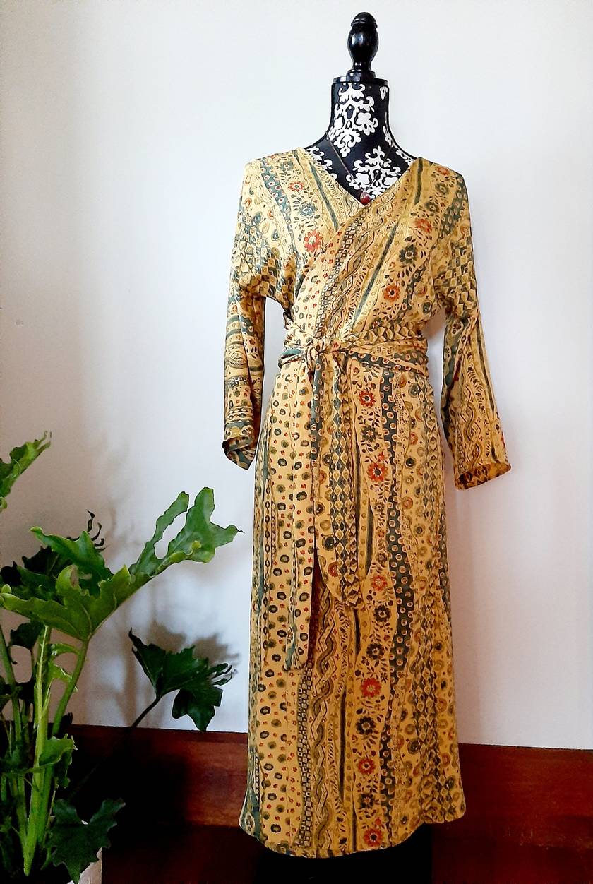 Vintage kimono silk dress