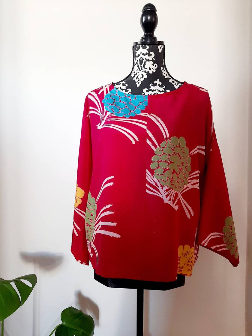 Vintage kimono silk top