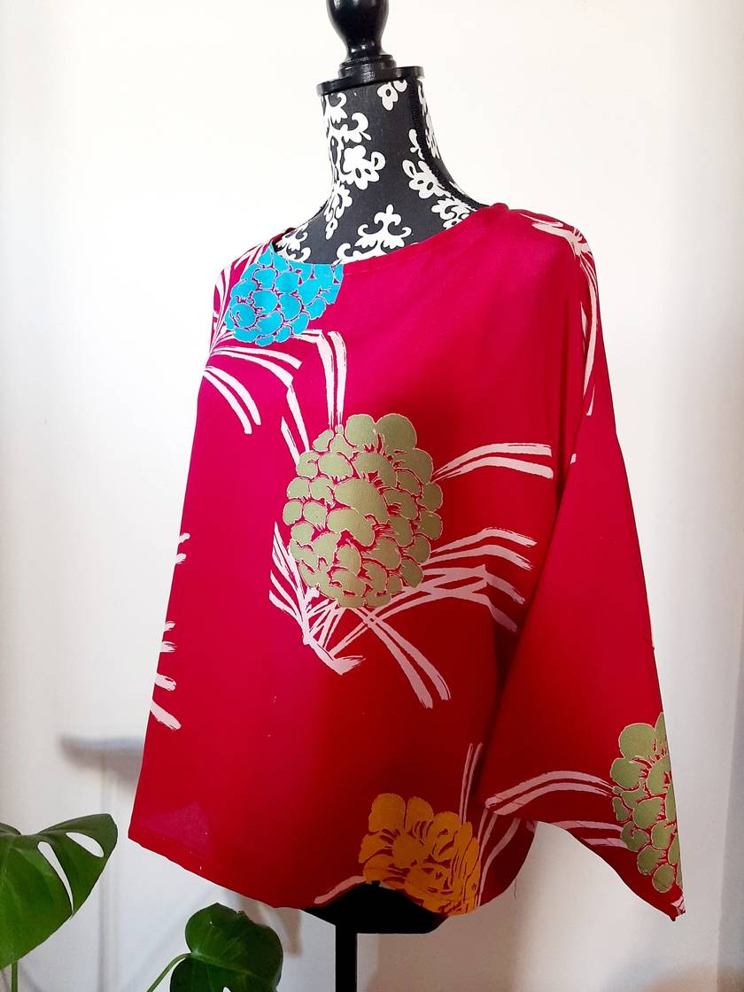 Vintage kimono silk top