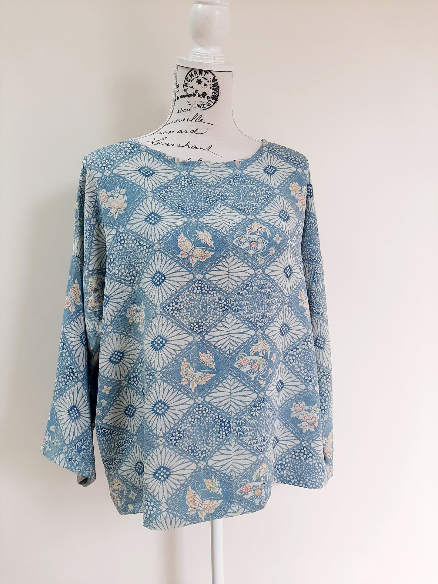 Vintage kimono silk top