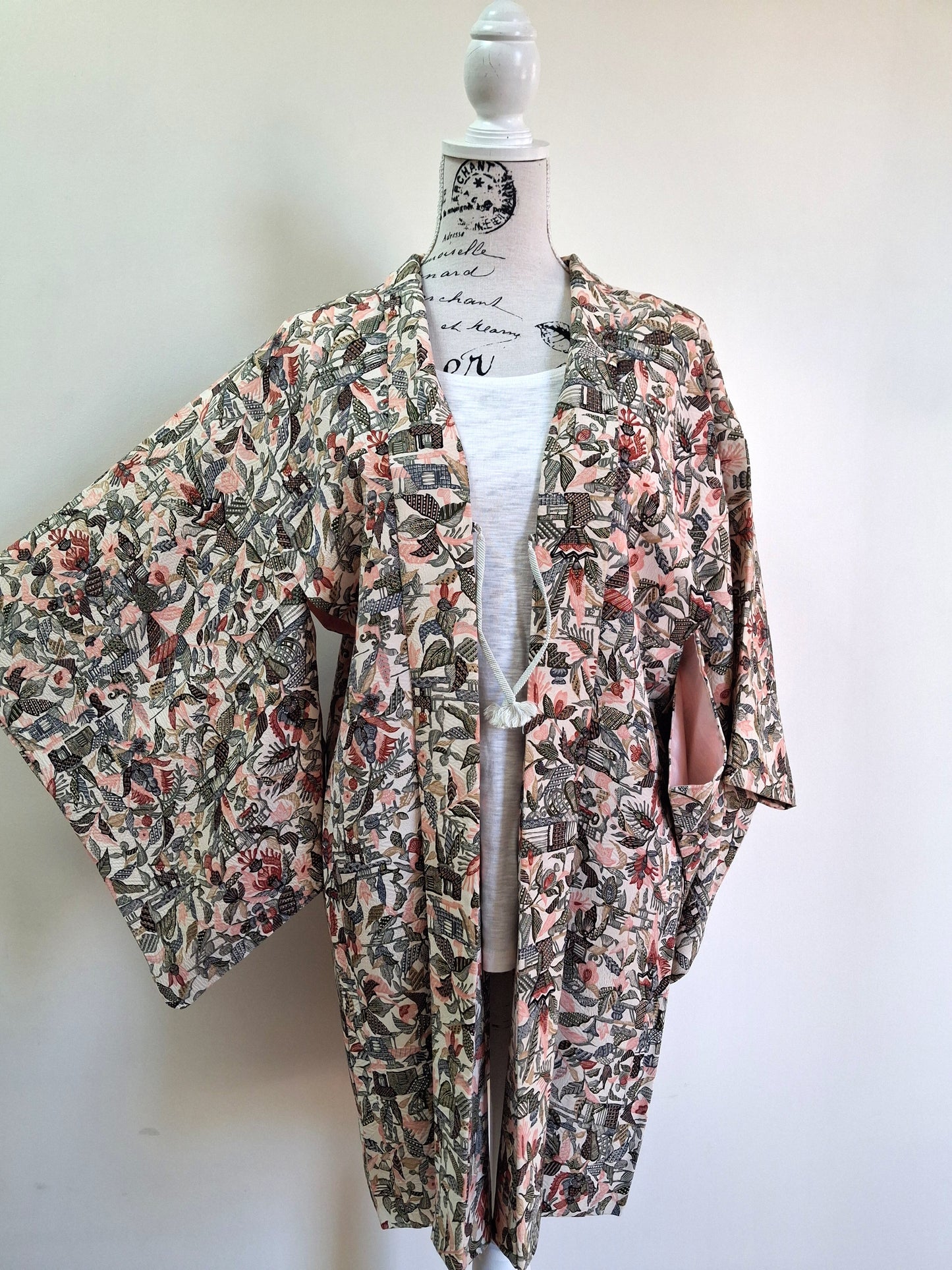 Japanese Vintage Silk Haori, Kimono jacket 025