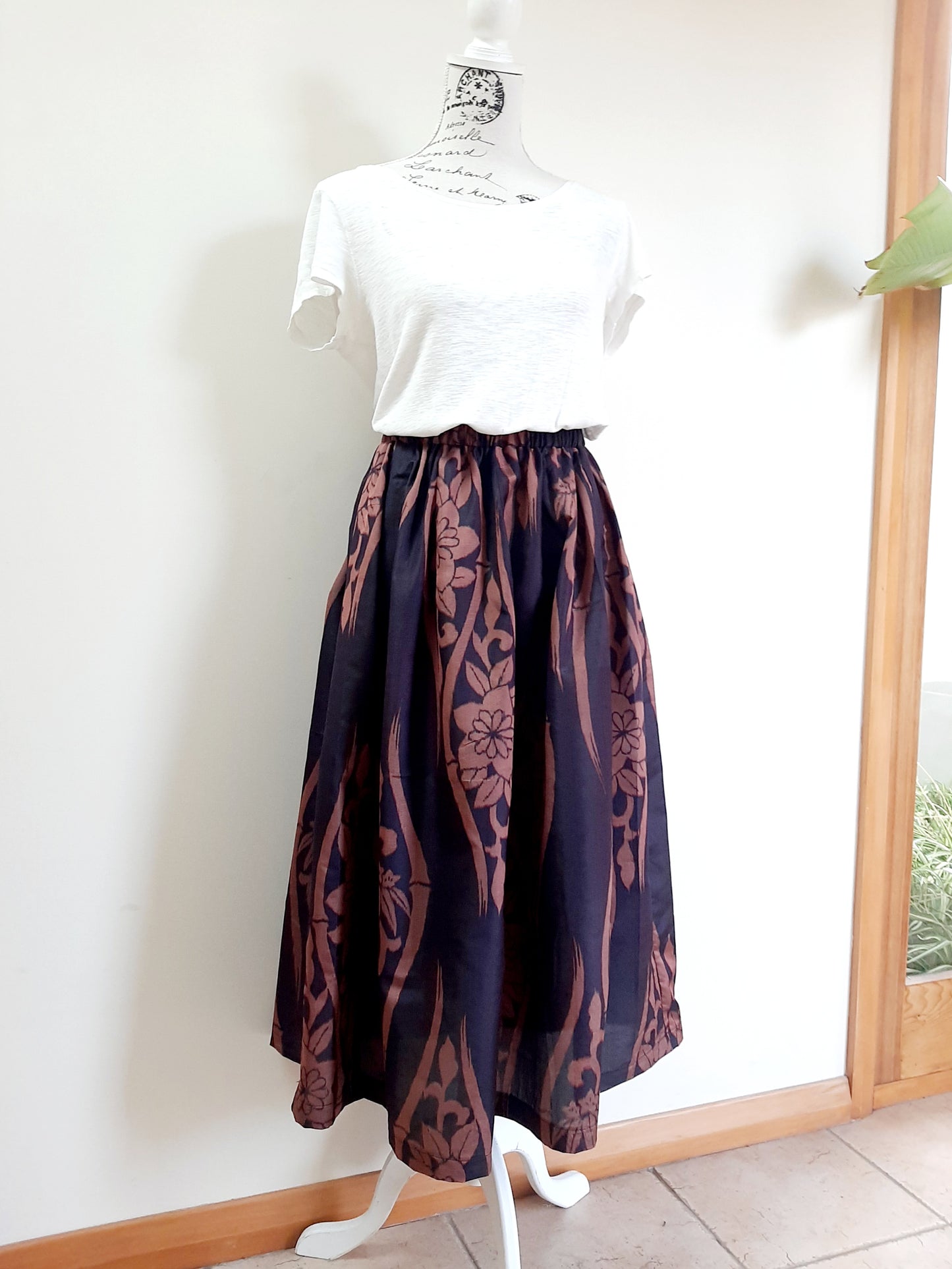 Vintage kimono silk skirt