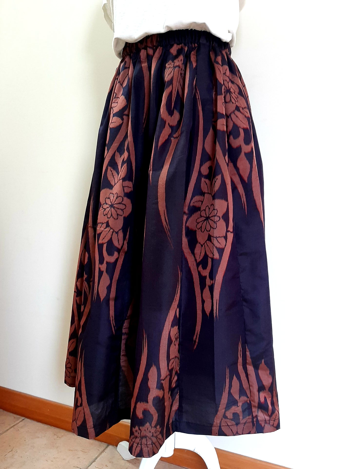 Vintage kimono silk skirt