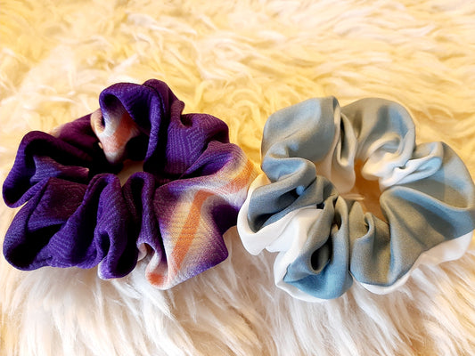 Vintage kimono silk scrunchies