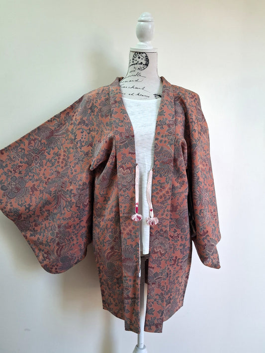 Japanese Vintage Silk Haori, Kimono jacket 023