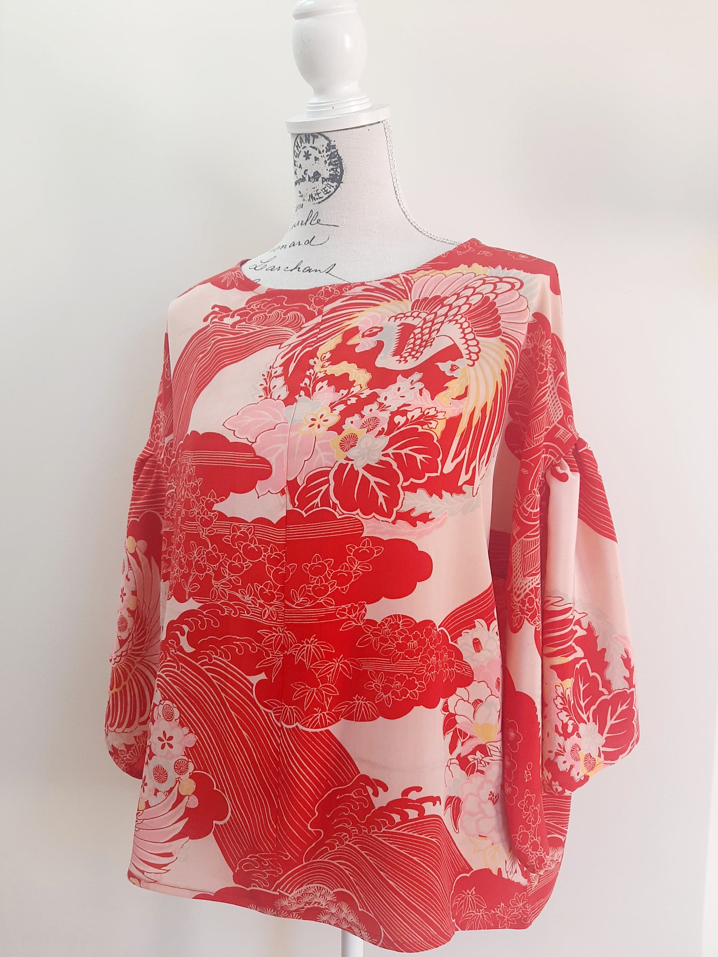 Vintage kimono silk top