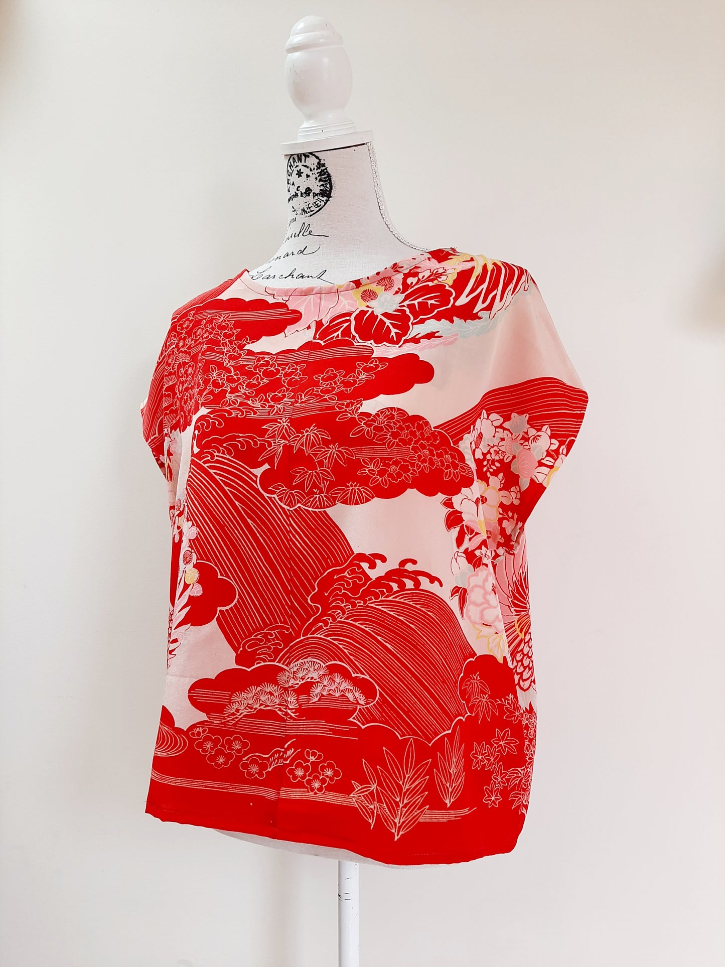 Vintage kimono silk top