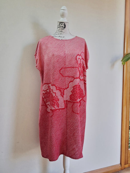 Vintage kimono Shibori silk dress