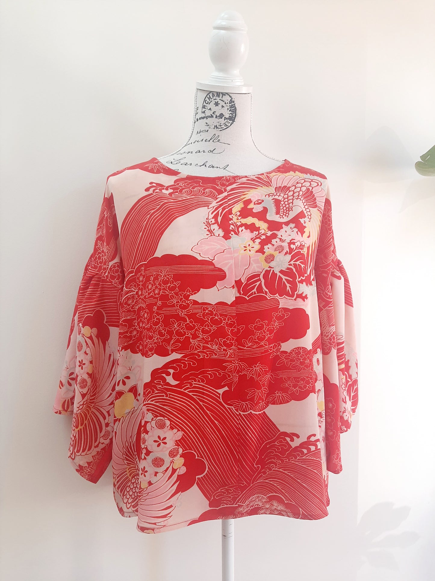 Vintage kimono silk top