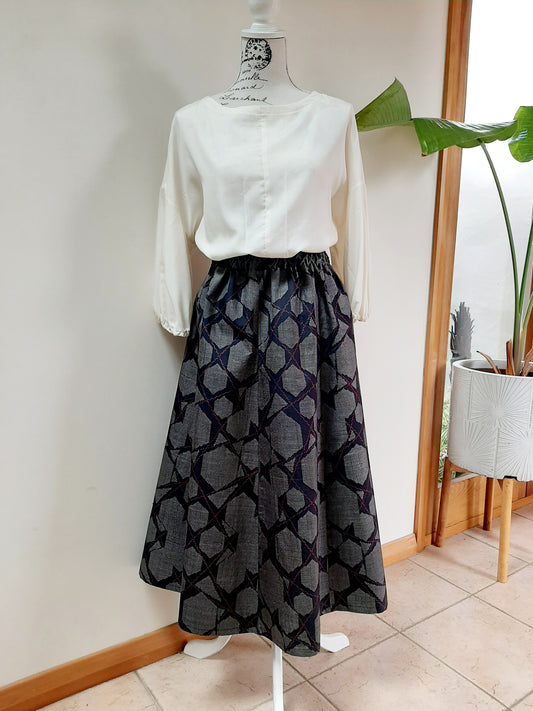 Vintage kimono silk skirt