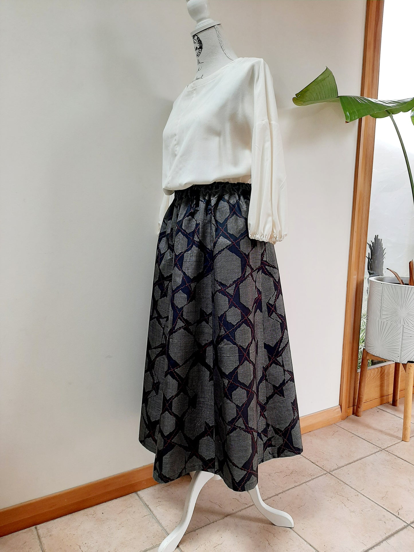 Vintage kimono silk skirt