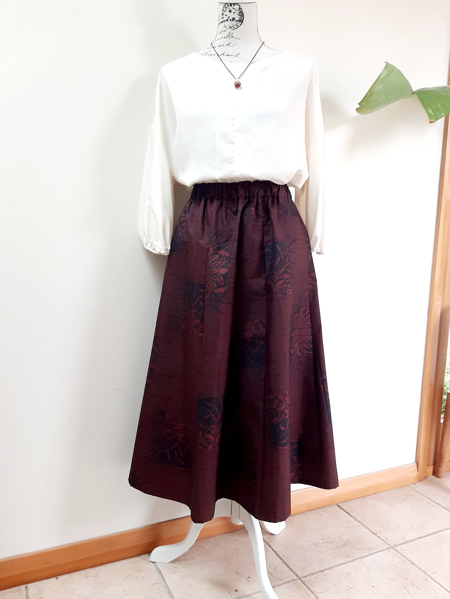 Vintage kimono silk skirt