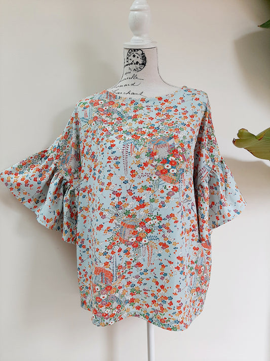 Vintage kimono silk top