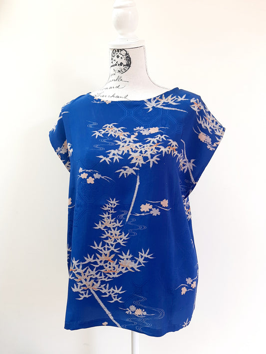 Vintage kimono silk top