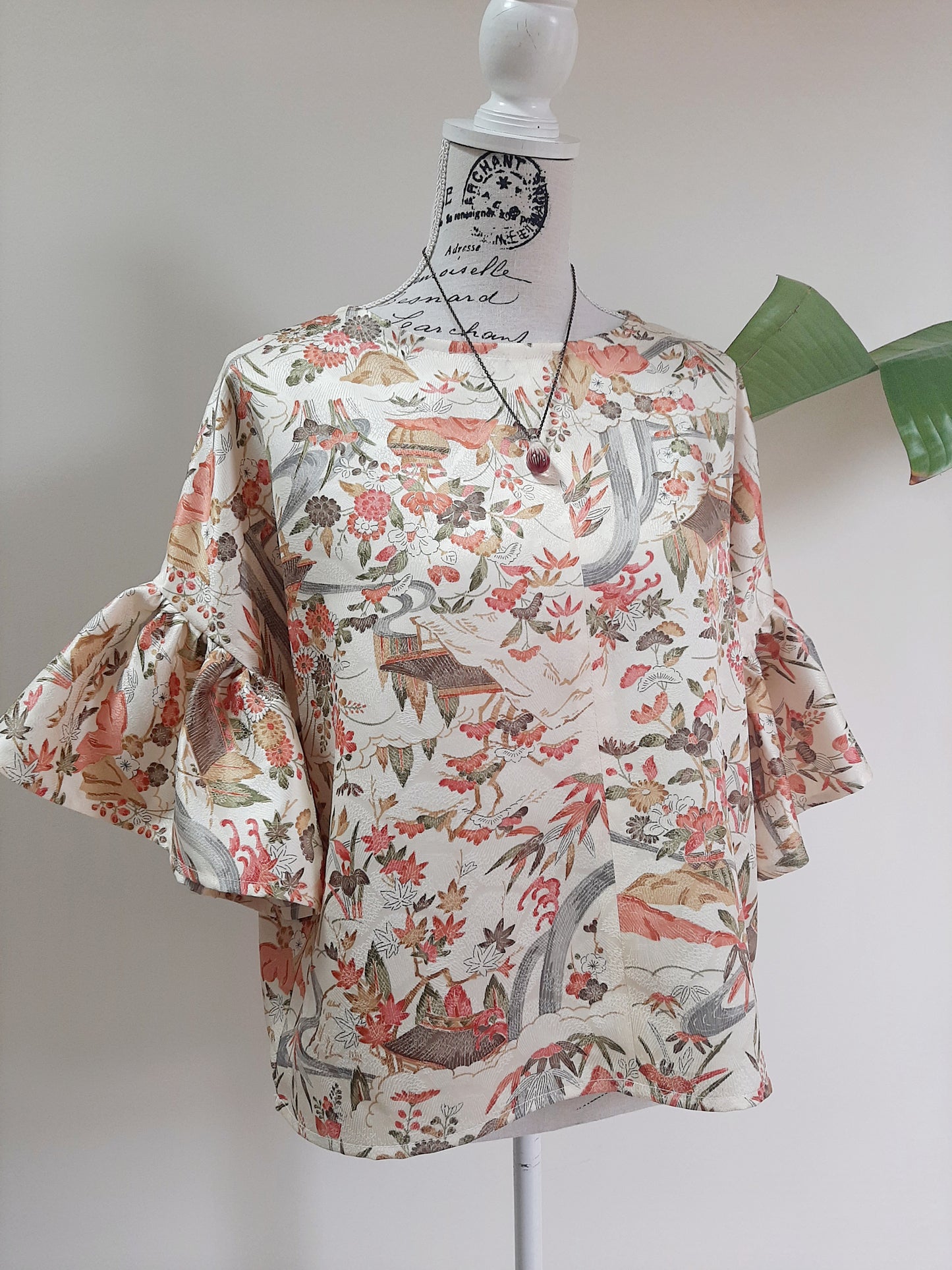 Vintage kimono silk top