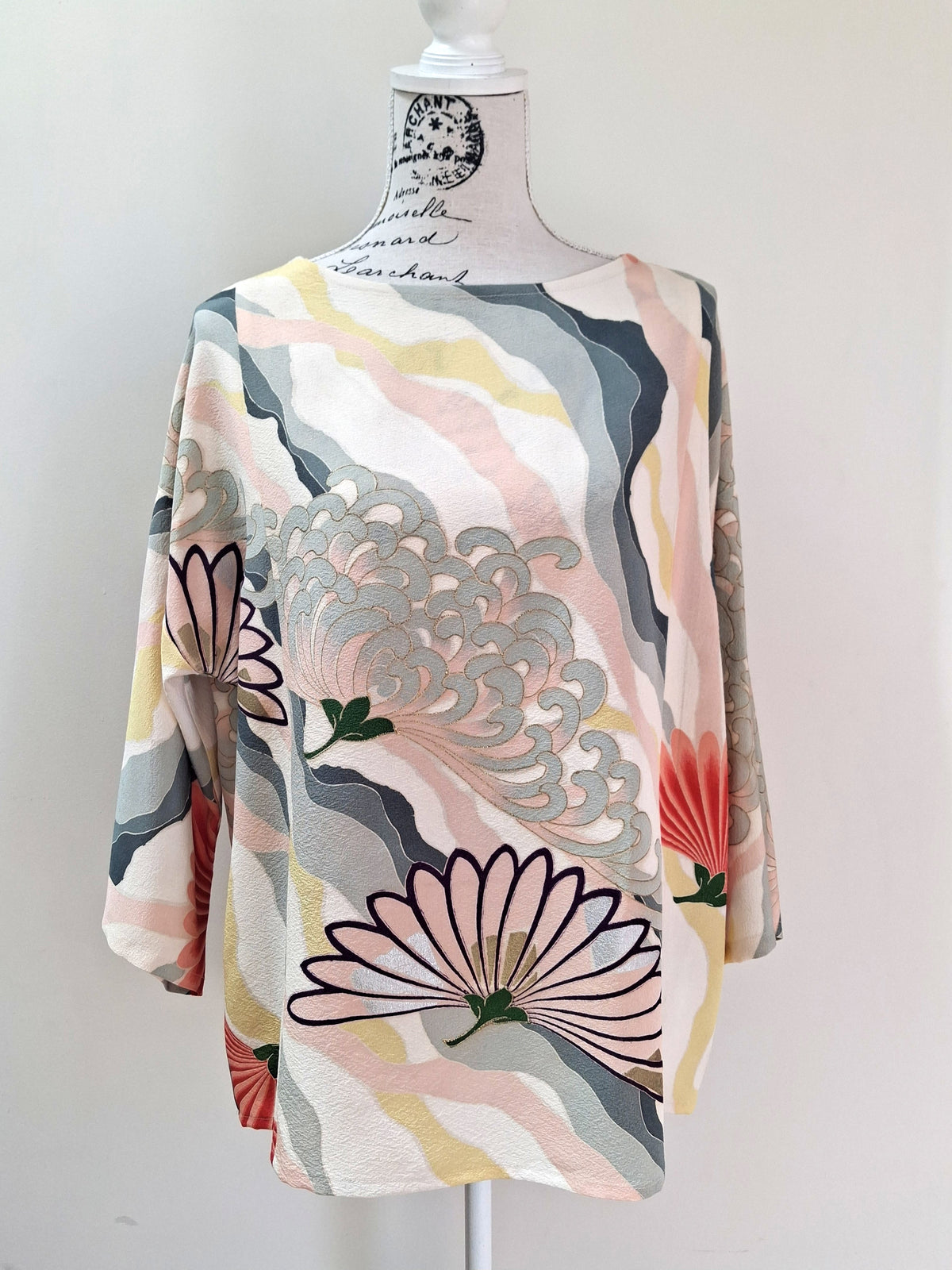 Vintage kimono silk top