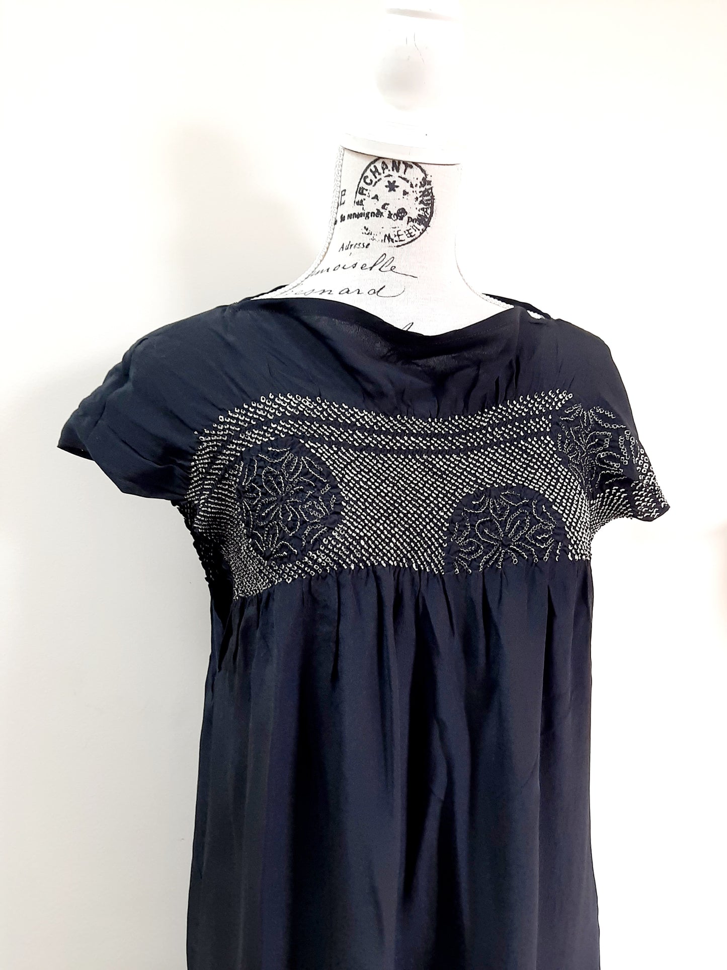 Vintage Kimomo Shibori Silk Dress