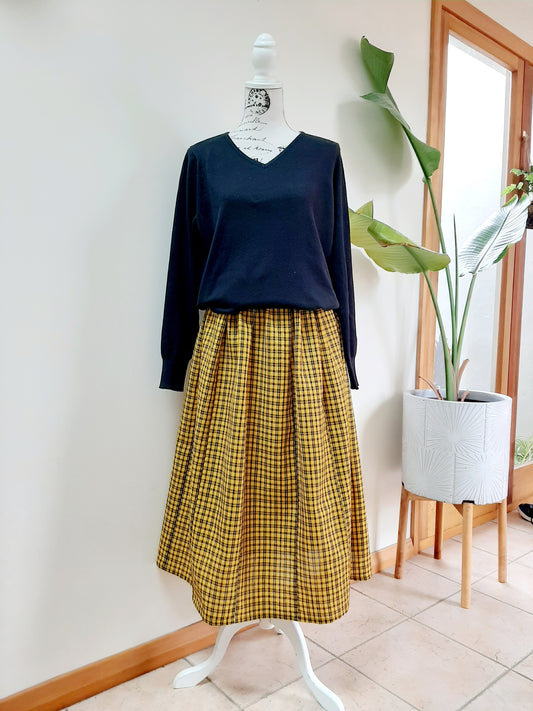 Vintage kimono wool skirt