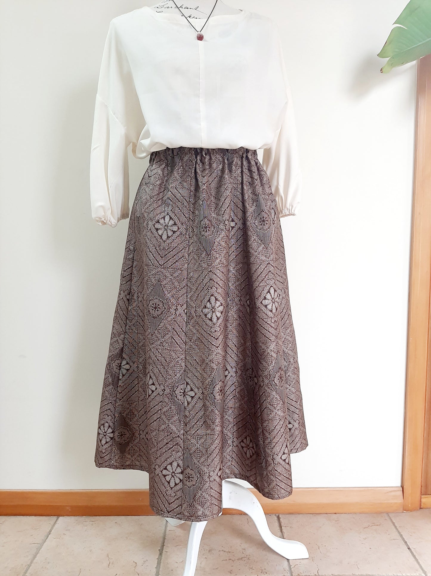 Vintage kimono silk skirt