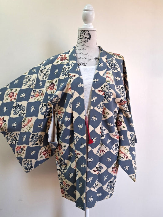 Japanese Vintage Silk Haori, Kimono jacket 028