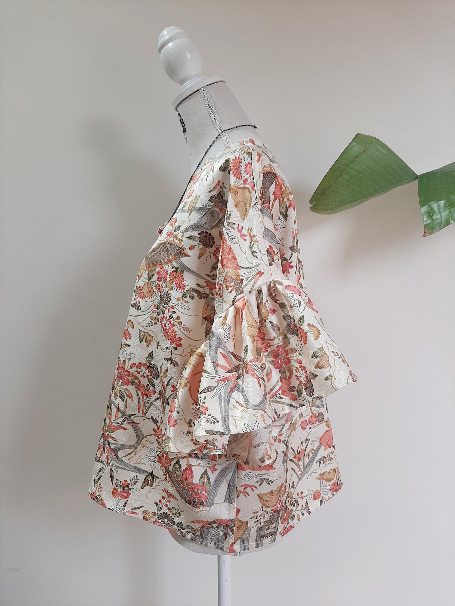 Vintage kimono silk top