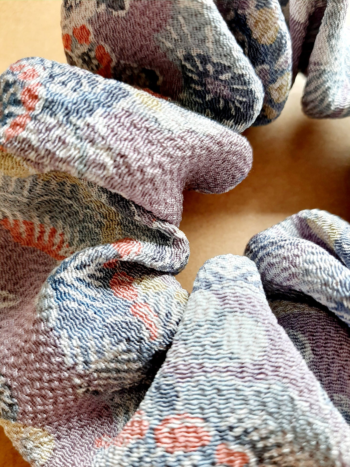 Vintage kimono silk scrunchies