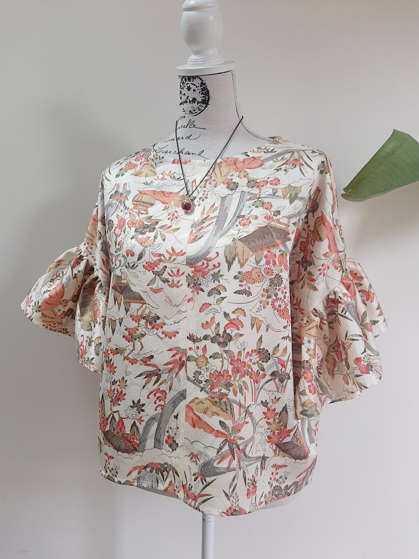 Vintage kimono silk top