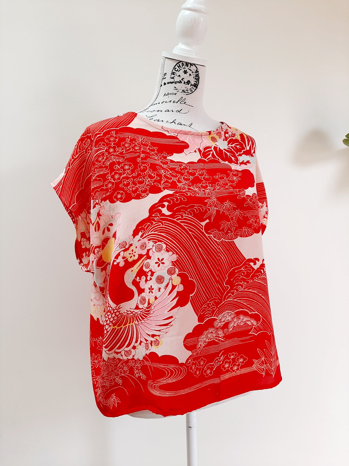 Vintage kimono silk top