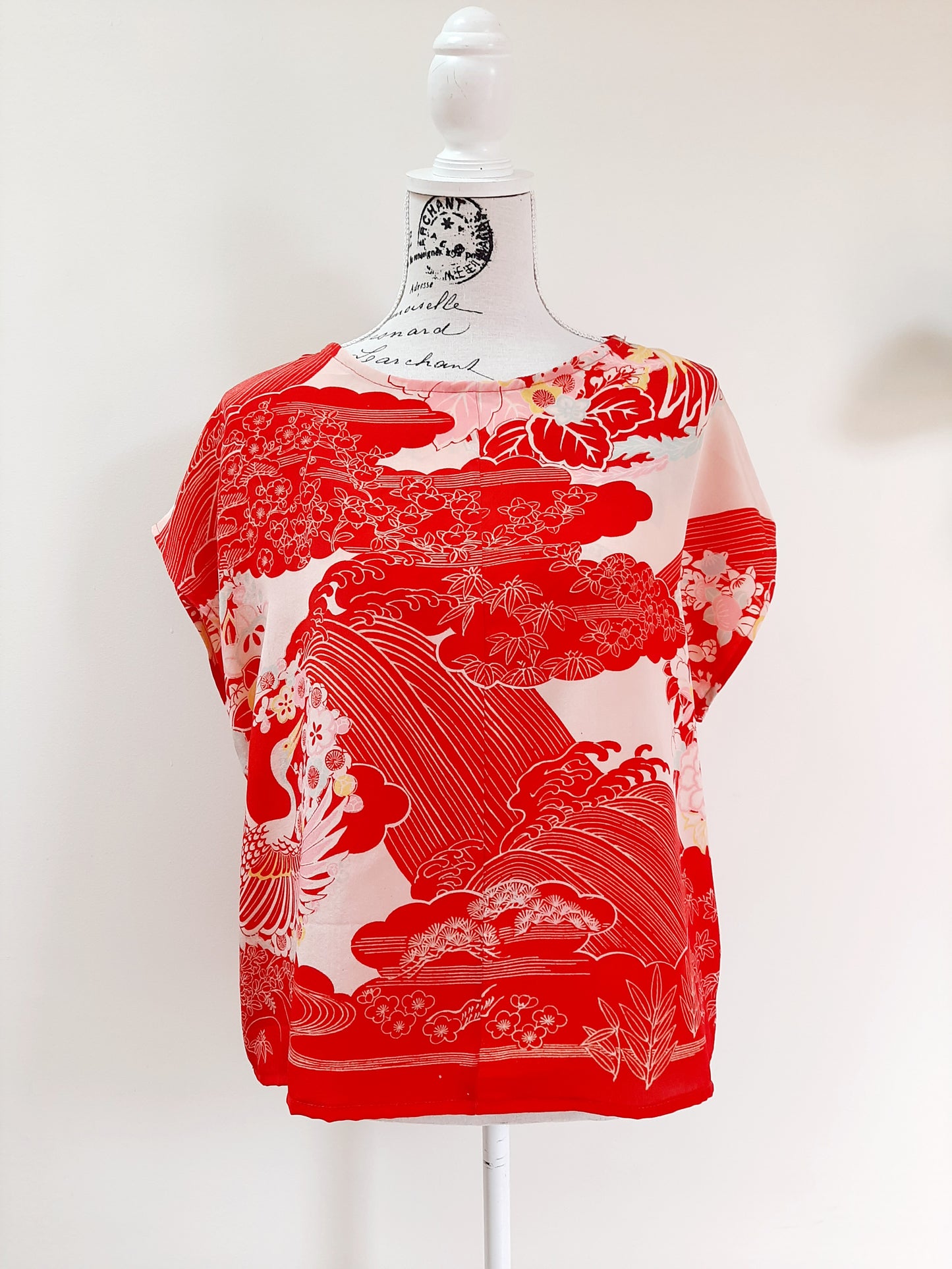 Vintage kimono silk top