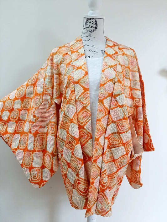 Japanese Vintage Silk Haori, Kimono jacket