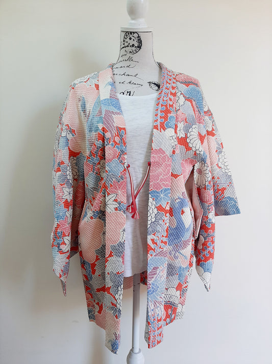 Japanese Vintage Silk Haori, Kimono jacket 014