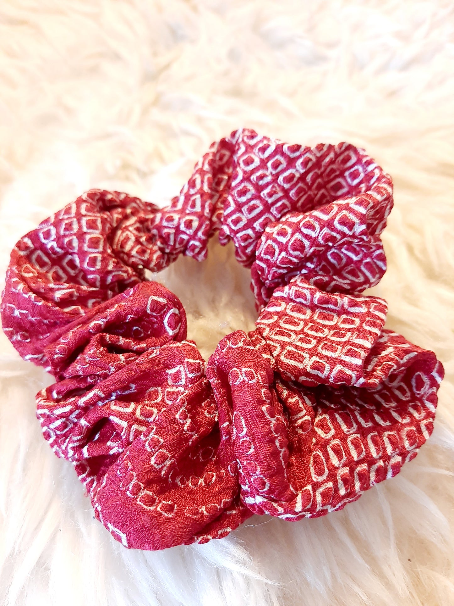 Vintage kimono silk scrunchies