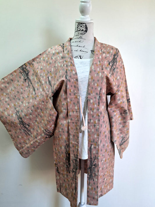 Japanese Vintage Silk Haori, Kimono jacket 026