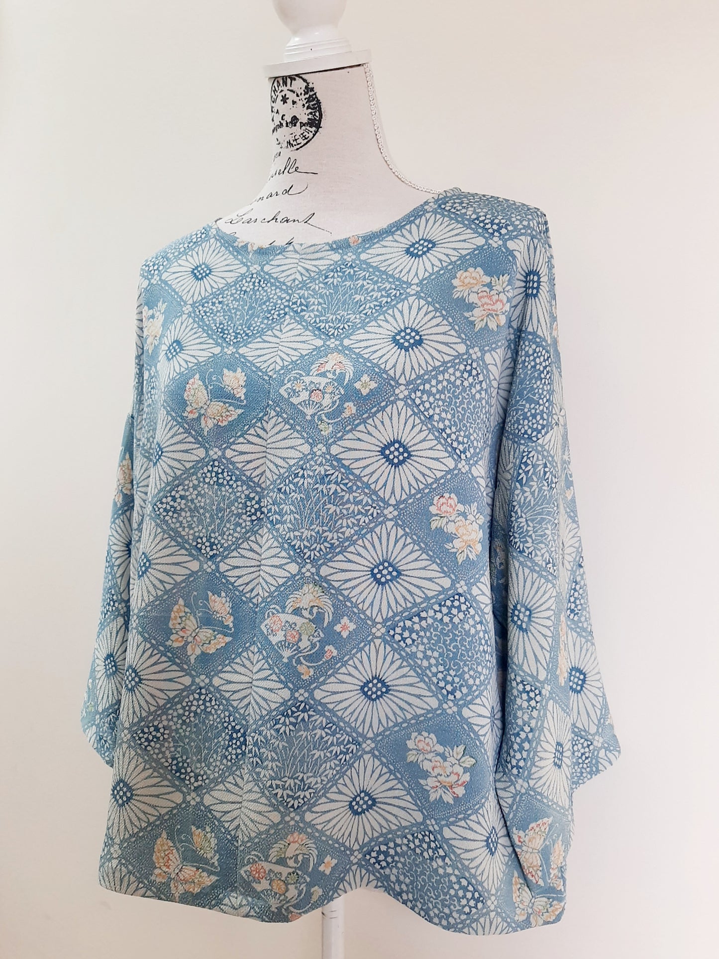 Vintage kimono silk top