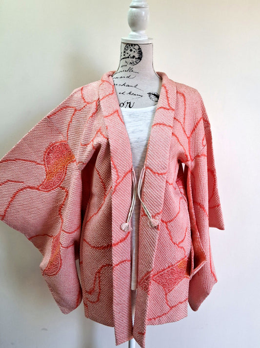 Japanese Vintage Silk Haori, Kimono jacket 032